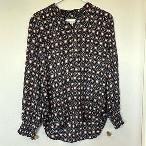 Loft Outlet Geometric Patterned Women's Top, Size Small